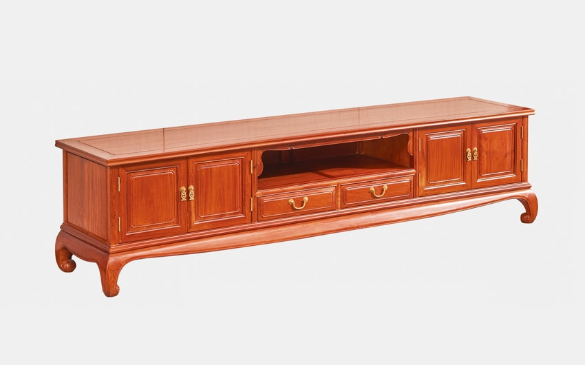 内踩珠四门两抽电视柜